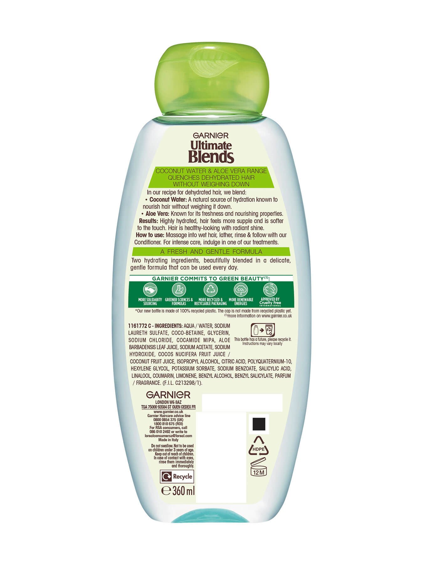 Ultimate Blends Coco Water Shampoo back of pack